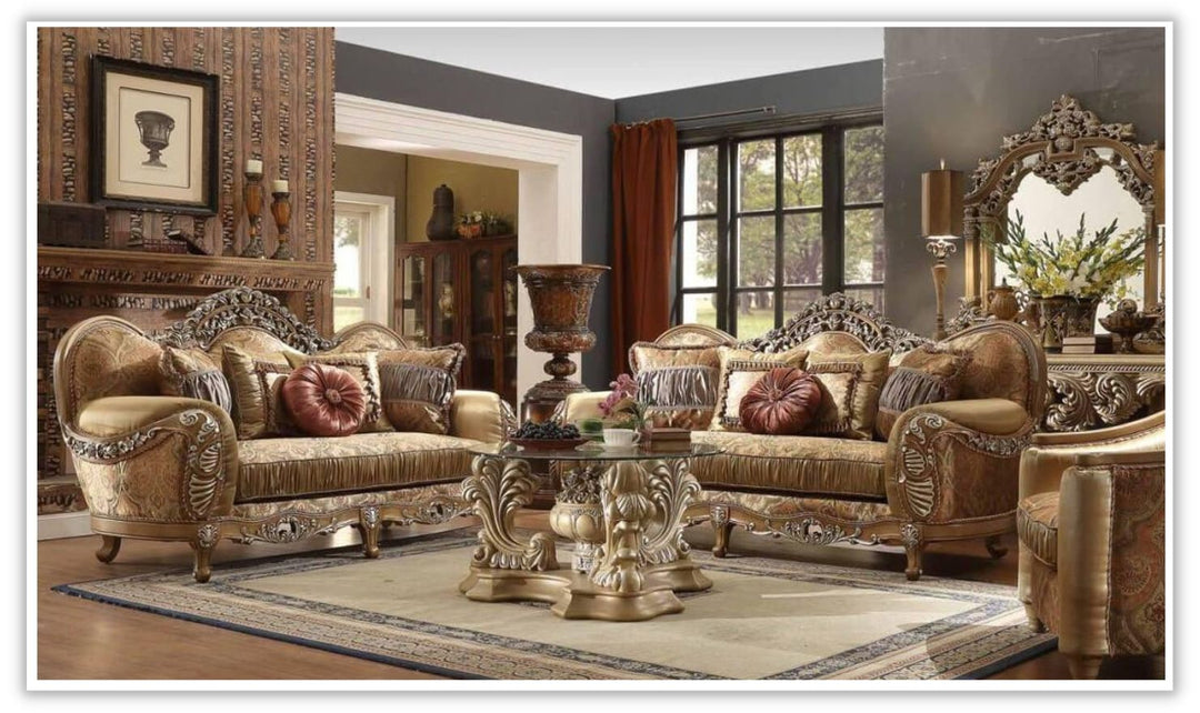 Homeydesign Englert 3 Pieces Traditional Living Room Set in Light Maple Finish