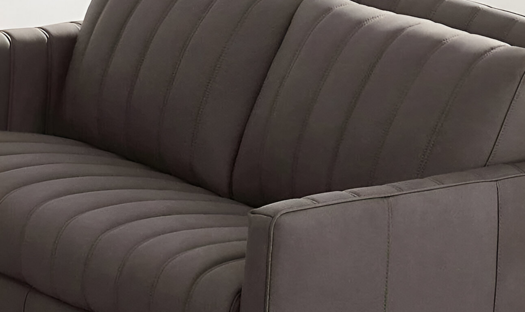 Ennis 2-Seater Leather Loveseat With Track Arms