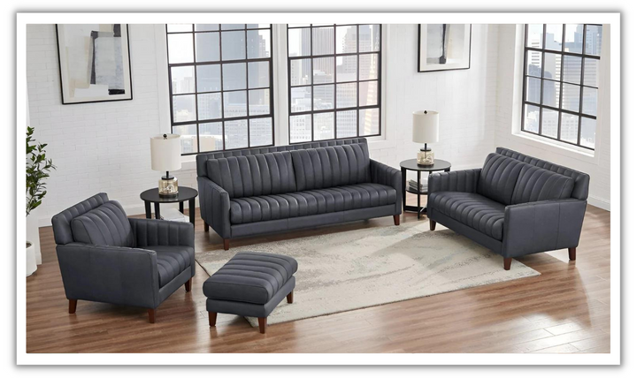 Ennis Leather Living Room Set