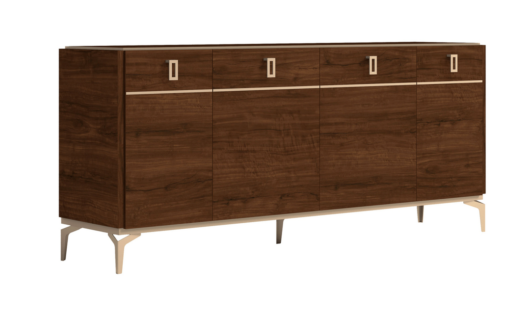 ESF Furniture Eva 4 Door Buffet in Walnut Brown