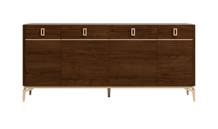 ESF Furniture Eva 4 Door Buffet in Walnut Brown