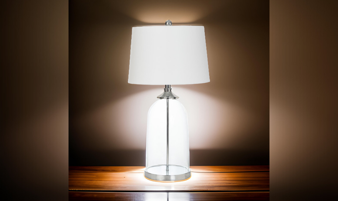 Farrell 30" Silver Metal/ Glass Table Lamp, (Set of 2)