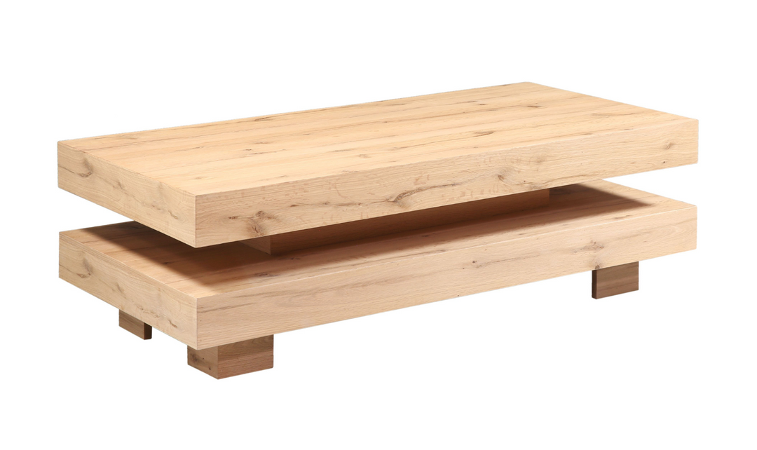 Flagstaff Wooden Coffee Table With	Distressed Oak Finish-Jennifer Furniture