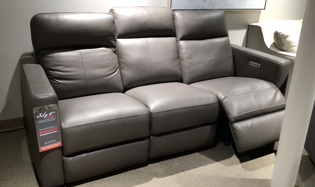 Flexsteel Broadway leather reclining sofa - Jennifer Furniture