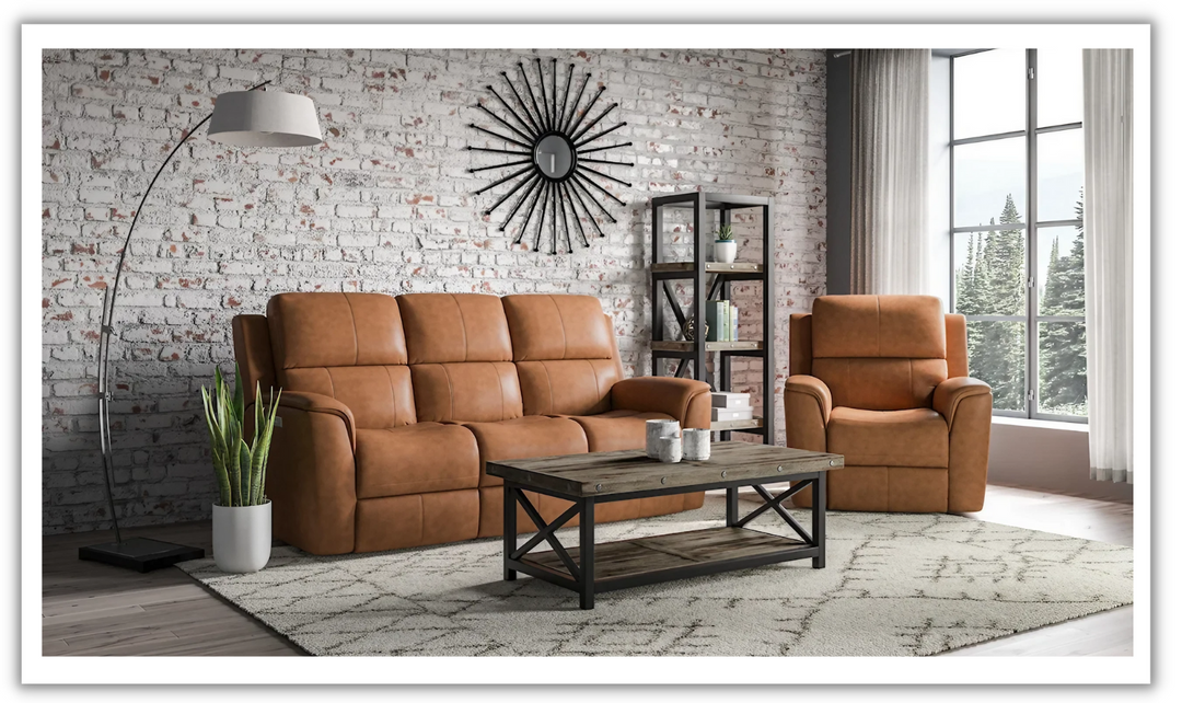 Flexsteel Henry Leather Power Recliner Living Room Set- jennifer furniture