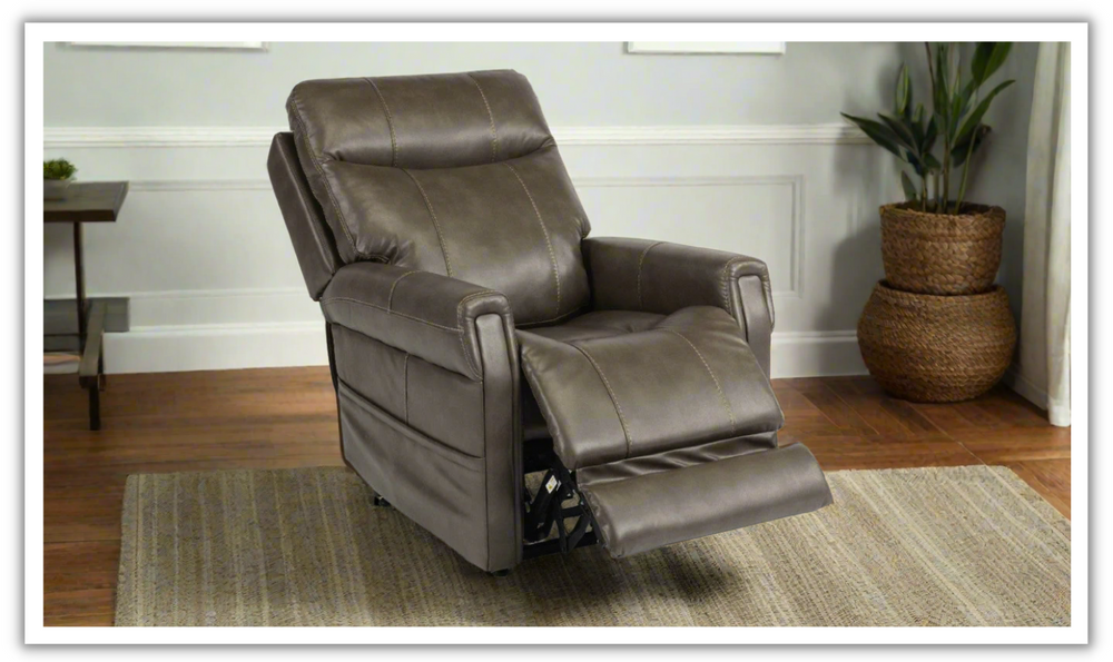 Flexsteel Jenkins Leather Power Lift Recliner Chair-jennifer furniture