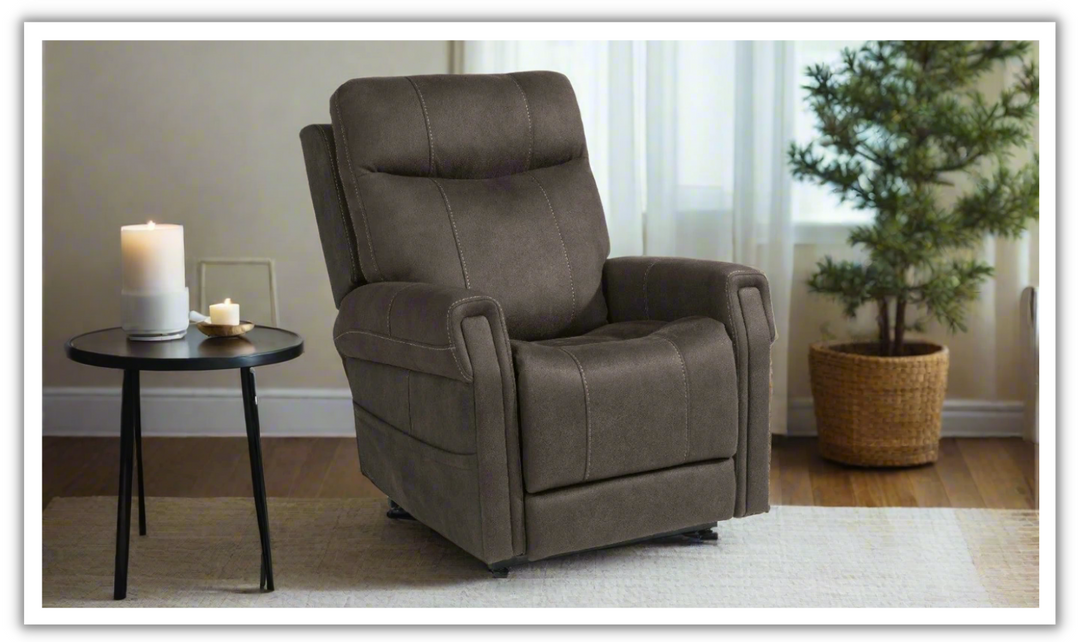 Flexsteel Jenkins Leather Power Lift Recliner Chair-jennifer furniture