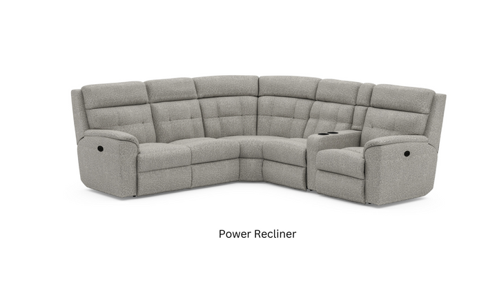 Flexsteel Mason 5 Seater Fabric Reclining Sectional With Console