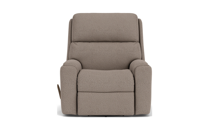 Flexsteel Rio Swivel Gliding Fabric Recliner Chair in Light Brown-jenniferfurniture