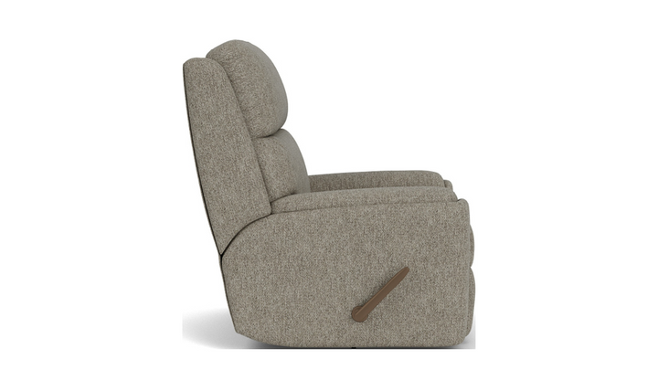 Flexsteel Rio Swivel Gliding Fabric Recliner Chair in Light Brown-jenniferfurniture