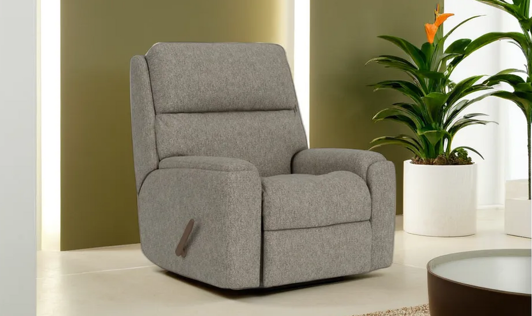 Flexsteel Rio Swivel Gliding Fabric Recliner Chair in Light Brown-jenniferfurniture