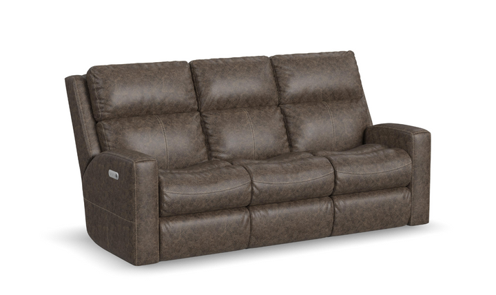 Flexsteel Score Power Reclining Sofa With Power Headrests & Lumbar-jenniferfurniture