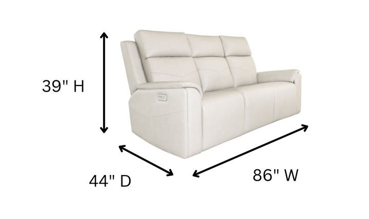 Flexsteel Vernon Fabric 3-Seater Gray Power Reclining Sofa with Power Headrests