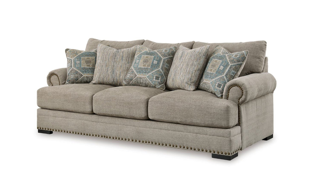 Galemore 3 Seater Sofa in Quarry with 5 Pillows