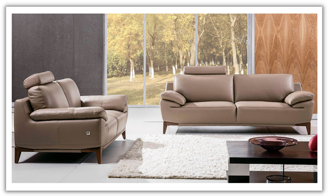Galina Leather Living Room Set with Adjustable Headrests- jennifer furniture
