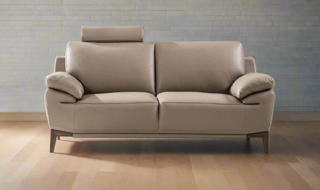 Galina Leather Upholstered Loveseat with Adjustable Headrests