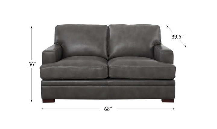 Georgia 2-Seater Leather Loveseat With Box Cushions