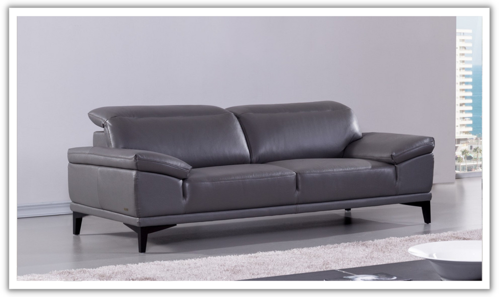 Gio Italia Daisy 2-Seater Modern Leather Sofa with Adjustable Headrests