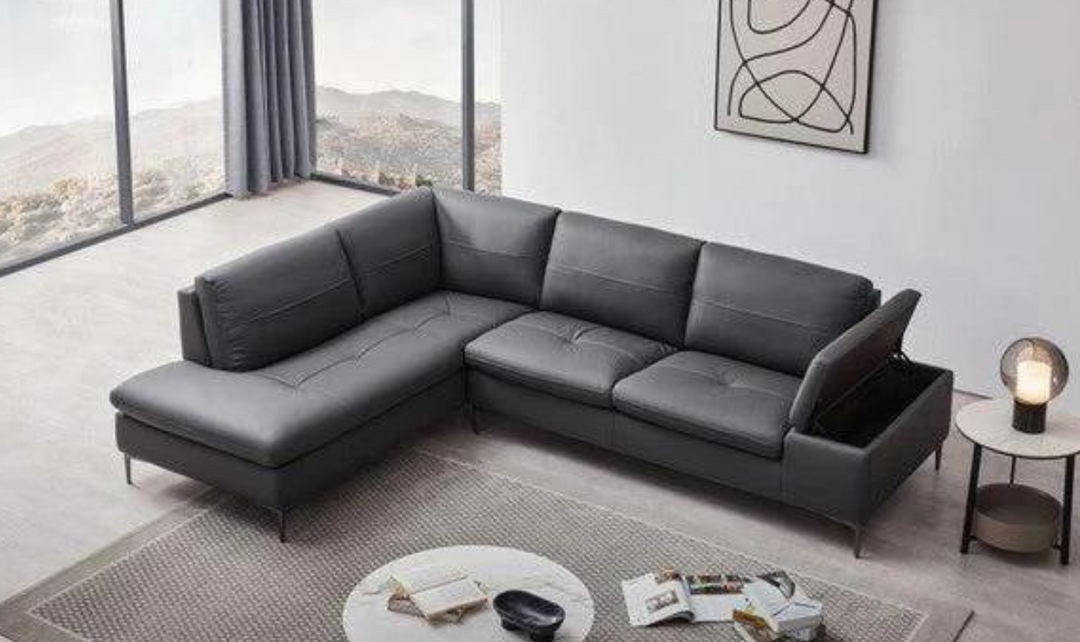 Gio Italia Decker 3-Seater L-Shape Sectional Sofa with Storage Arms