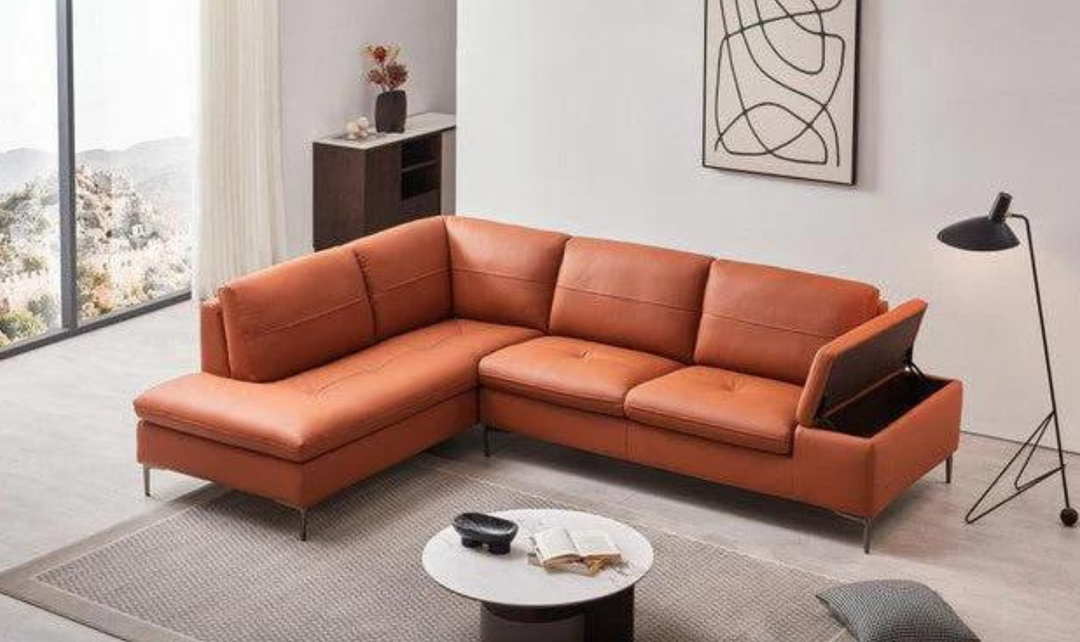 Gio Italia Decker 3-Seater L-Shape Sectional Sofa with Storage Arms