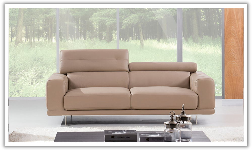 Gio Italia Faby Leather Sofa with Adjustable Headrests