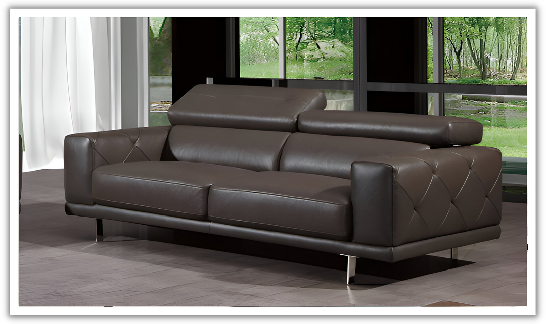 Gio Italia Faby Leather Sofa with Adjustable Headrests