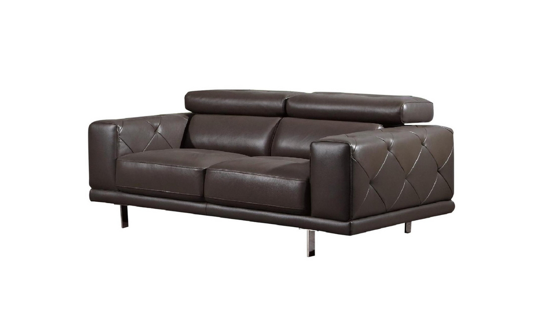 Gio Italia Faby Leather Sofa with Adjustable Headrests