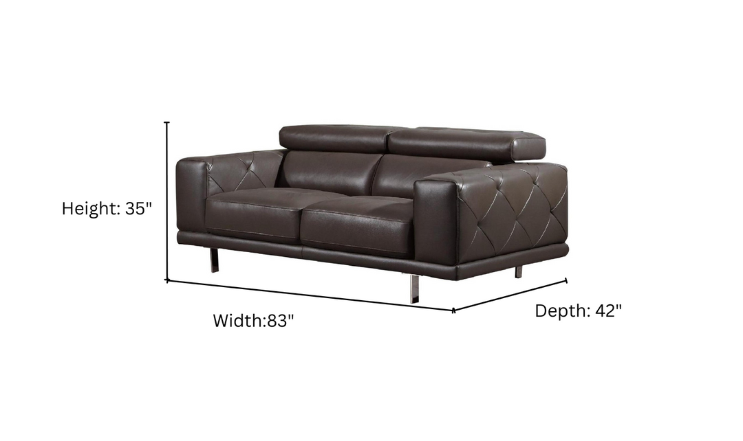 Gio Italia Faby Leather Sofa with Adjustable Headrests