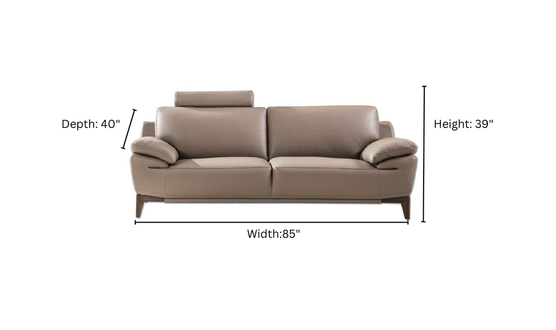 Gio Italia Galina 2-Seater Leather Sofa with Adjustable Headrests