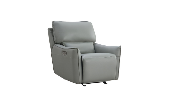 Gio Italia Heather Leather Gliding Power Recliner Chair in Gray-jennifer furniture