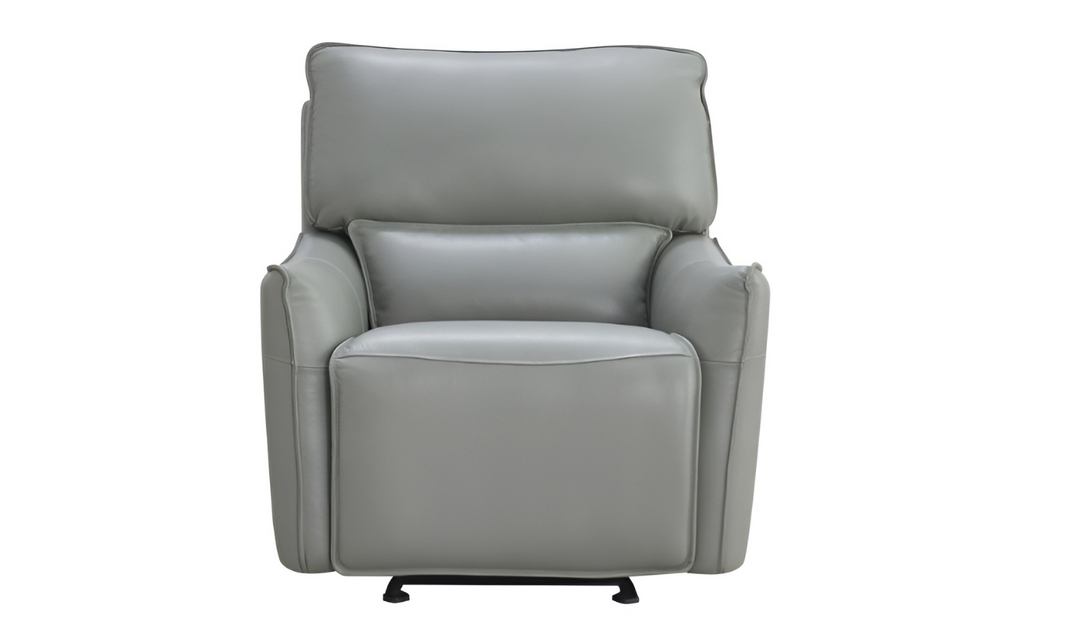 Gio Italia Heather Leather Gliding Power Recliner Chair in Gray-jennifer furniture