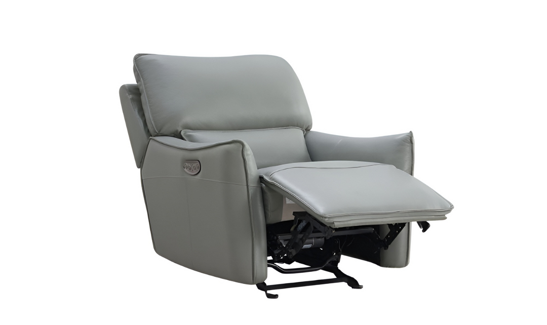 Gio Italia Heather Leather Gliding Power Recliner Chair in Gray-jennifer furniture