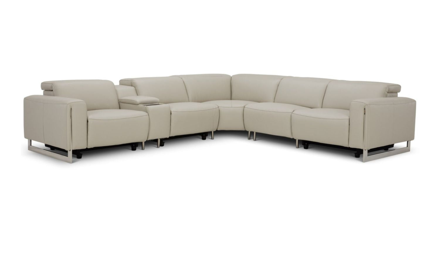 Gio Italia Latitude Hudson 6PC Leather Power Recliner Sectional Sofa