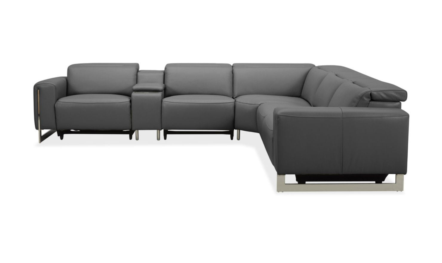 Gio Italia Latitude Hudson 6PC Leather Power Recliner Sectional Sofa