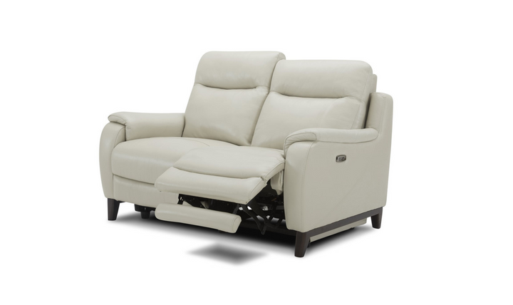 Gio Italia Leonard Dual Power Reclining Leather Loveseat with USB Port