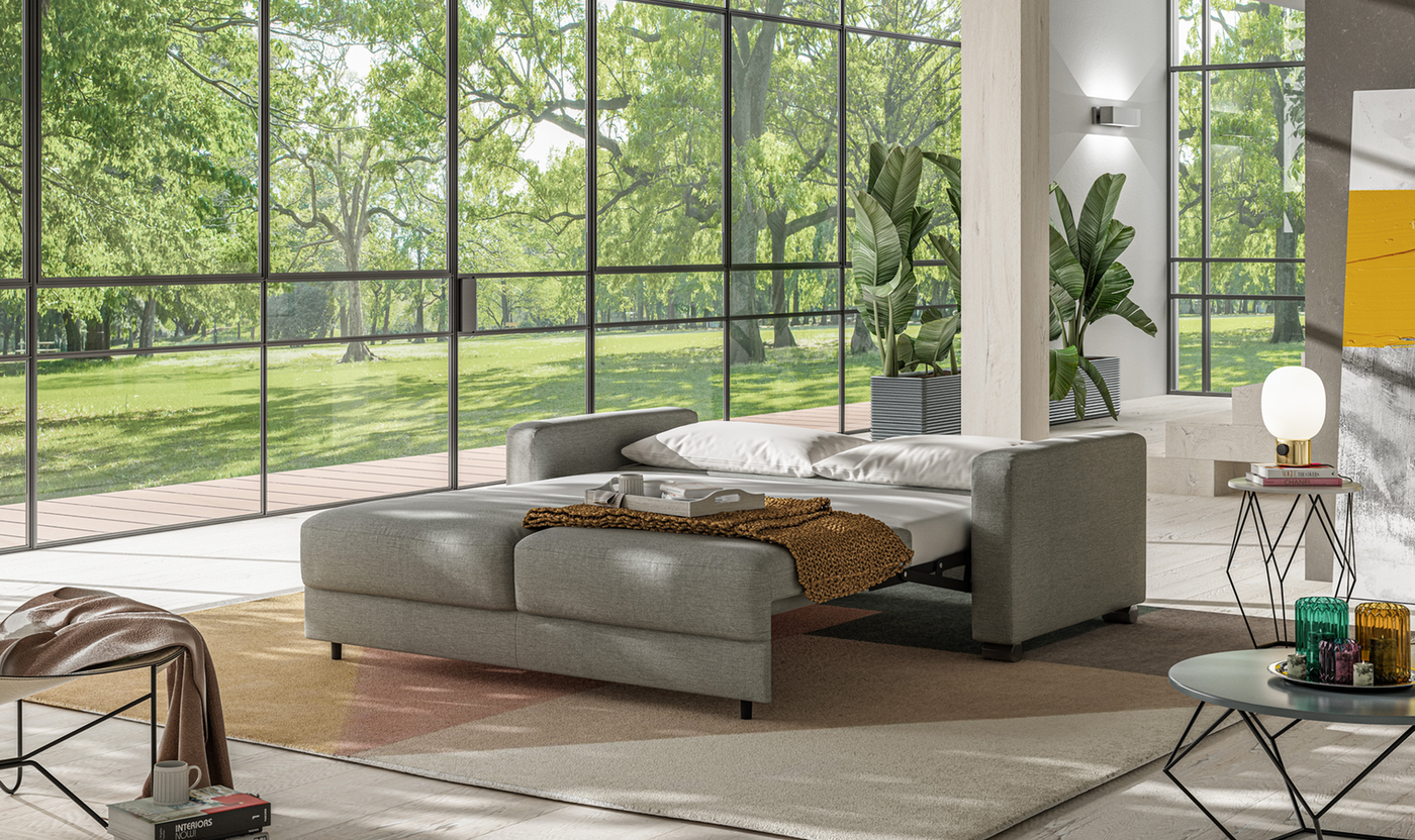 Buy Luonto Hampton Stone Fabric Sofa Sleeper with Foam Mattress