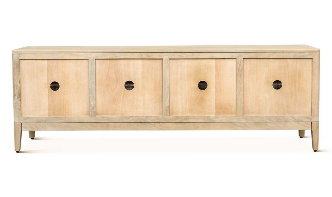 HTD Casablanca 4-Door Media Cabinet in Natural White-Jennifer Furniture