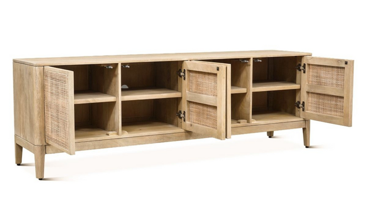 HTD Casablanca 4-Door Media Cabinet in Natural White-Jennifer Furniture