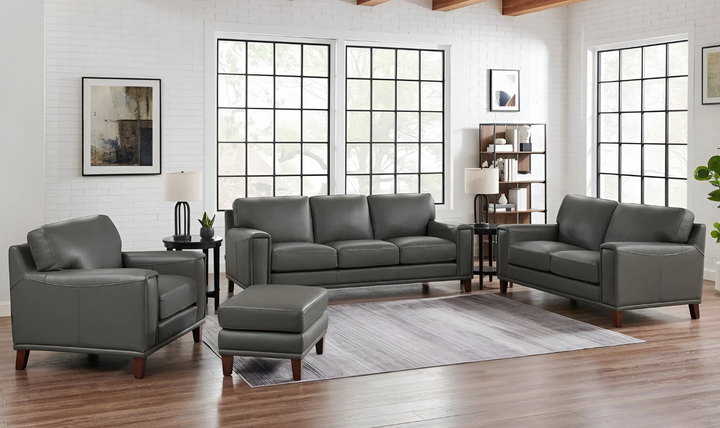 Hayward 3-Seater Leather Sofa In Gray-Jennifer Furniture