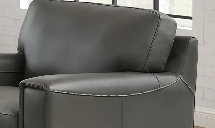 Hayward Leather Chair In Gray-Jennifer Furniture