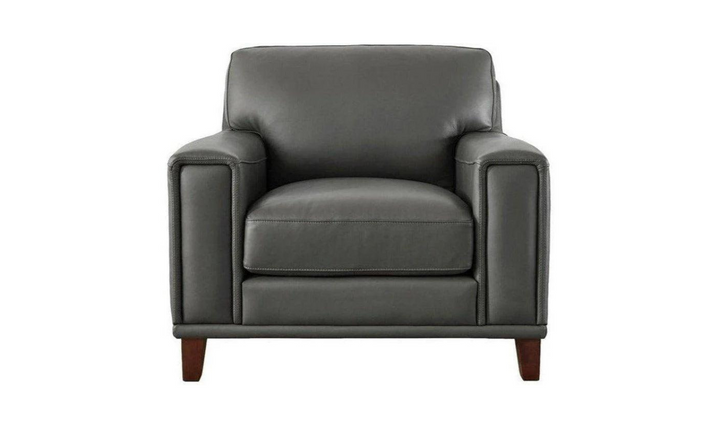 Hayward Leather Chair In Gray-Jennifer Furniture