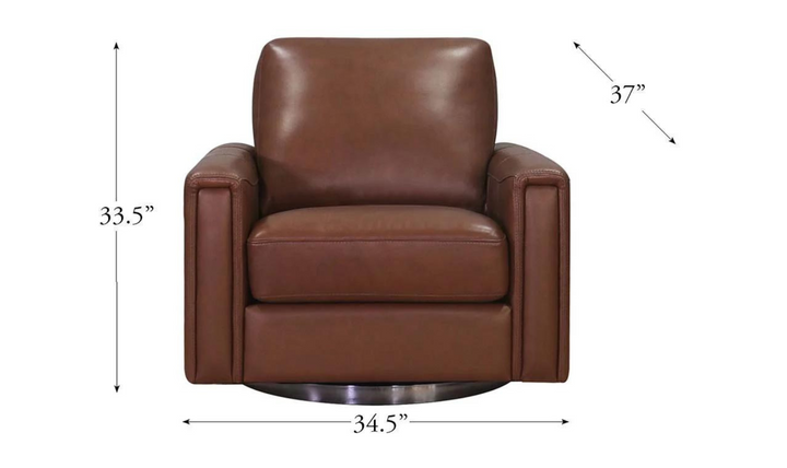 Hayward Swivel Leather Chair with Track Arm