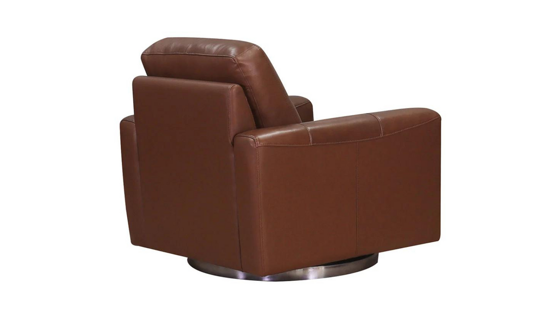 Hayward Swivel Leather Chair with Track Arm