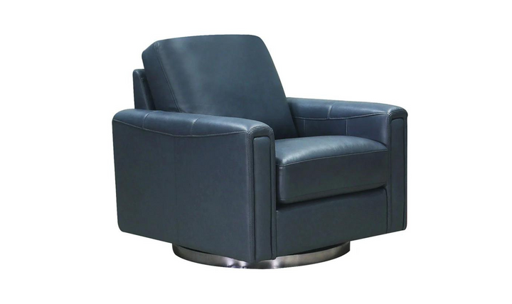 Hayward Swivel Leather Chair with Track Arm