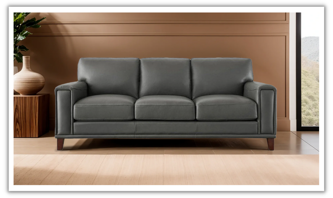 Hayward 3-Seater Leather Sofa In Gray-Jennifer Furniture