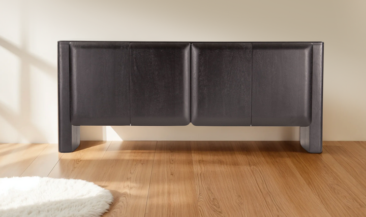 Helsinki Wooden Sideboard in Matte Black Finish-Jennifer Furniture