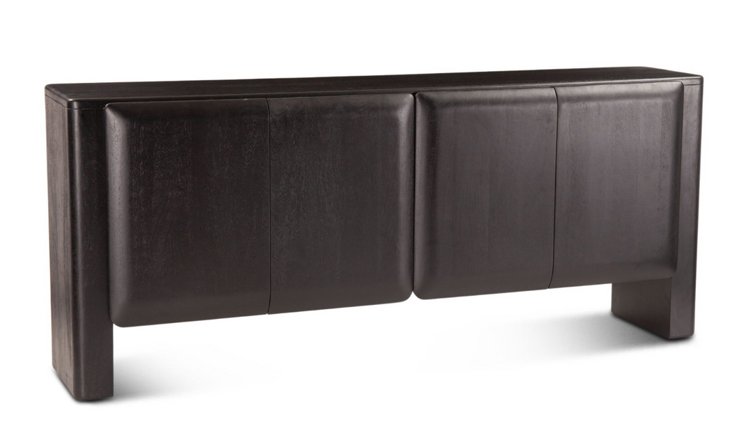 Helsinki Wooden Sideboard in Matte Black Finish-Jennifer Furniture