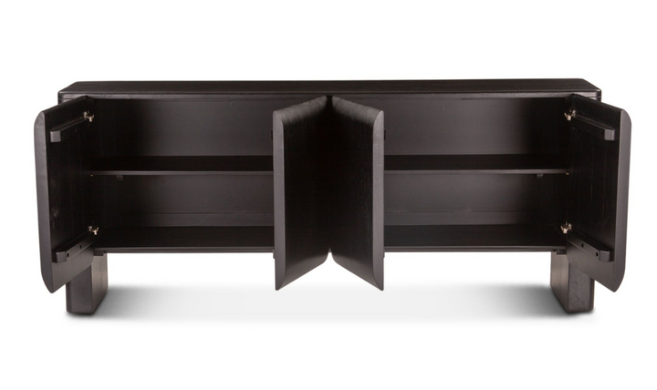 Helsinki Wooden Sideboard in Matte Black Finish-Jennifer Furniture