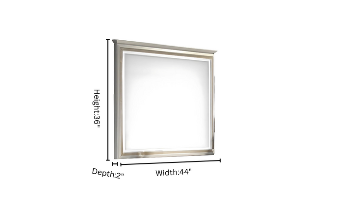 Jennifer Italia Brickfield Rectangle Mirror In Light Gray