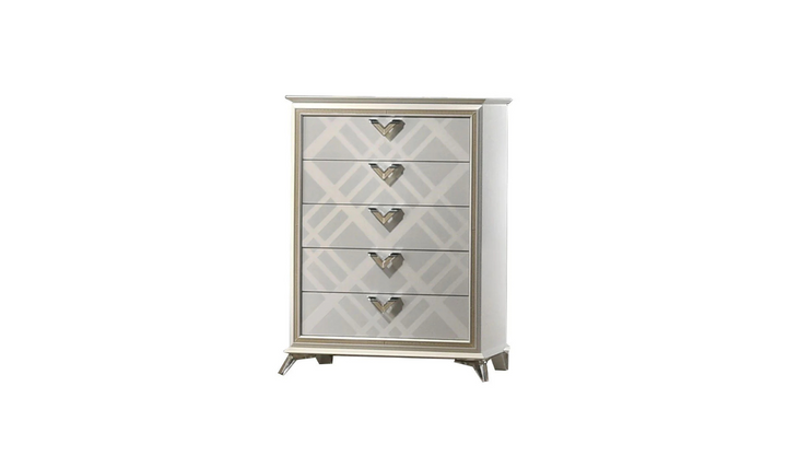 Jennifer Italia Brickfield Rectangular 5-drawers Wooden Chest in Light Gray